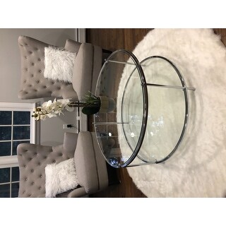 Shop Silver Orchid Farrar Glass 2-tier Round Coffee Table ...