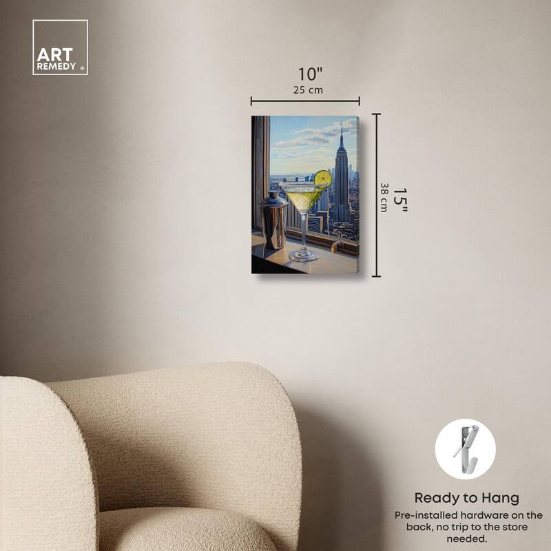 Classy Drink in NYC Canvas by Art Remedy, Gallery Wrapped