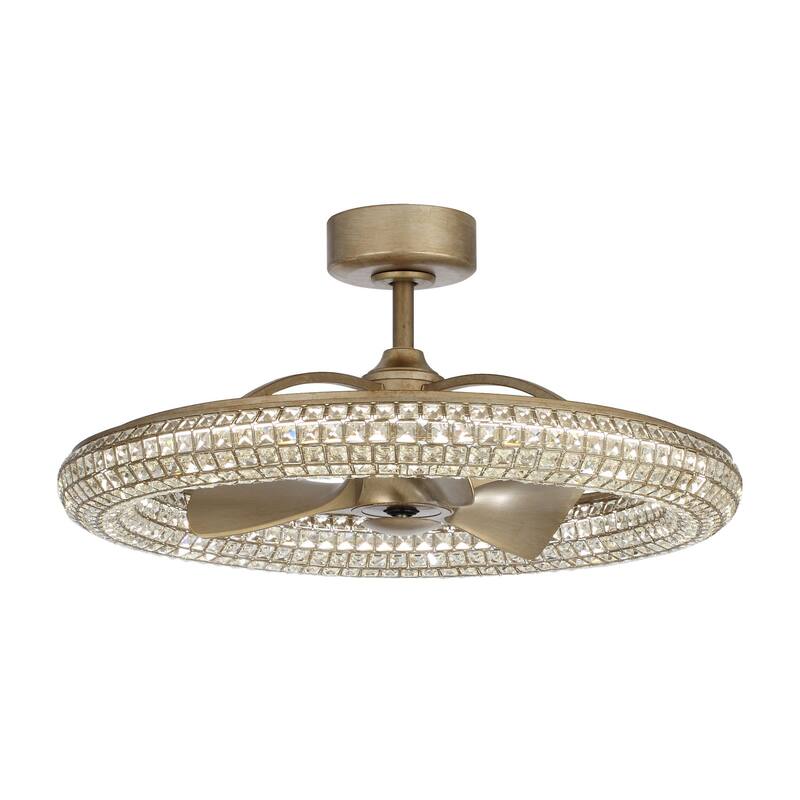33-inch Modern Crystal Ceiling Fan with Lighting and Remote Control