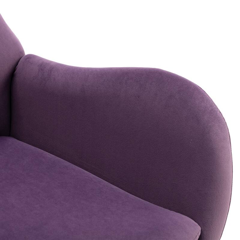 Velvet Fabric Padded Seat Rocking Chair