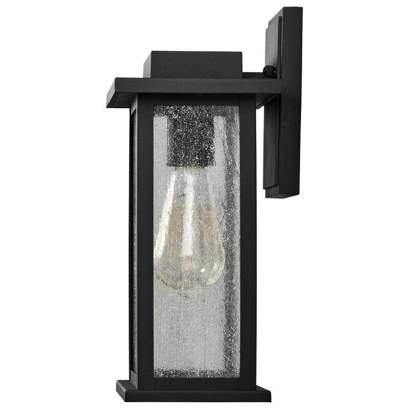 Sullivan 1 Light Medium Wall Lantern Matte Black with Clear Seeded Glass