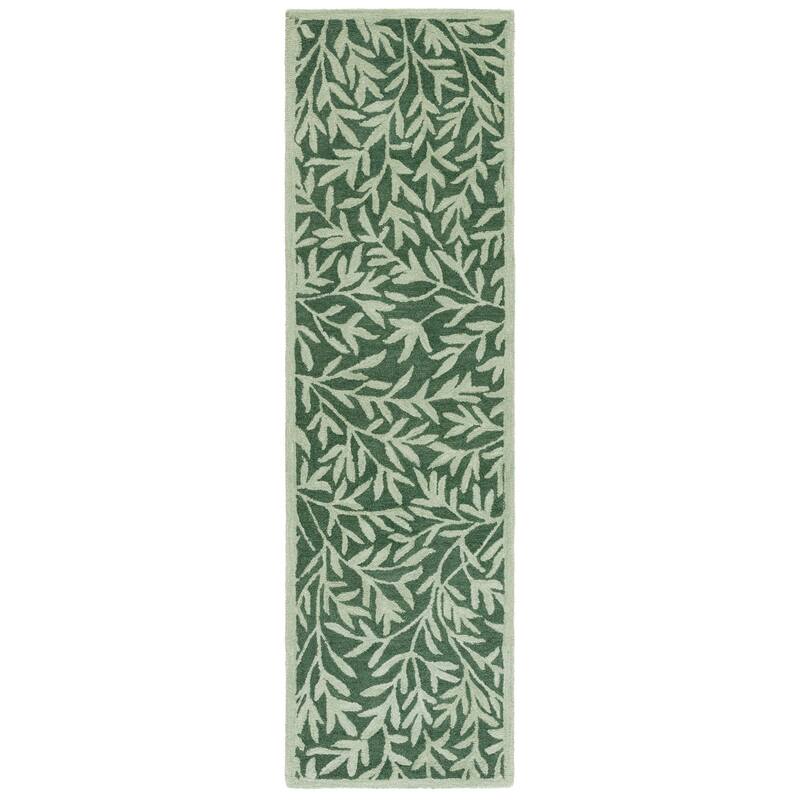 Martha Stewart Handmade Gjurga Contemporary Wool Rug. - 2'3" x 8' Runner - Green