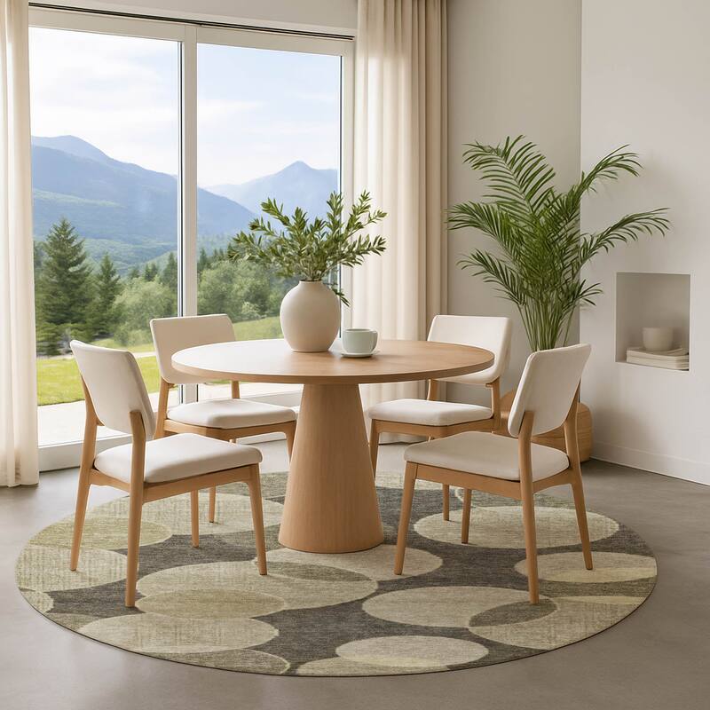 Premium Washable Super Soft Contemporary Bubbles Mayfield Rug - Taupe - 8' x 8'