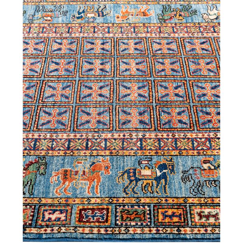Serapi One-of-a-Kind Hand-Knotted Area Rug - Blue - 4' 0" x 5' 11"