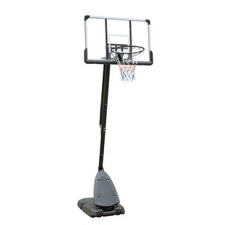 7.5—10ft Outdoor Height Adjustable Basketball Hoop with Stable Base and Wheels - 44''×28''×120''
