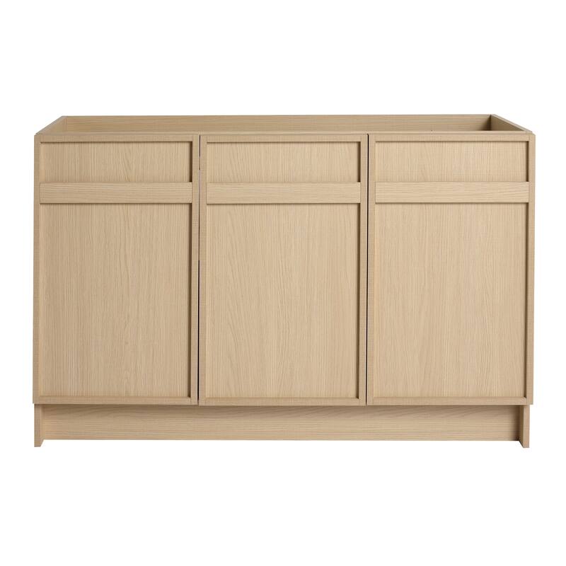 Contemporary Bathroom Vanity Cabinet with Soft-Close Hinges, Scratch-Resistant Melamine Finish, Adjustable Shelf