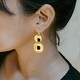 preview thumbnail 2 of 2, Bronzoro 18 k Gold Overlay Double Hammered Disc Drop Earrings
