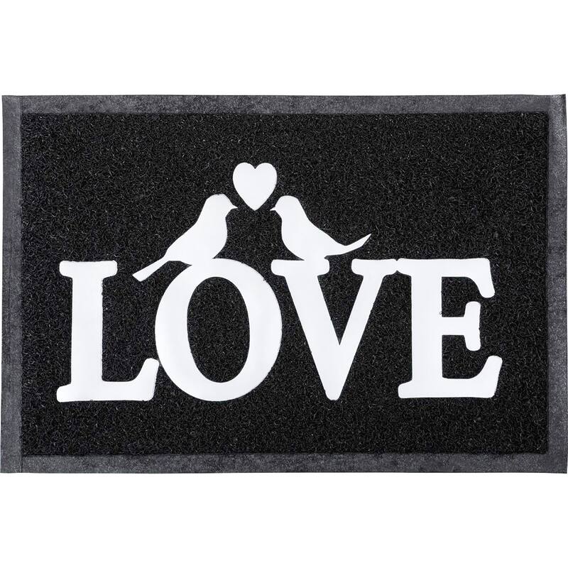Welcome Outdoor Door Mat Non-Slip Recycled PVC Rug - 16 W x 24 L x 3/16 H