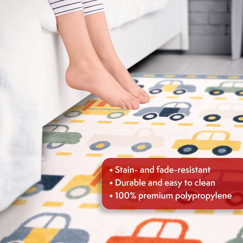 Orian Rugs Playroom Traffic White Stain Resistant Kids Area Rug