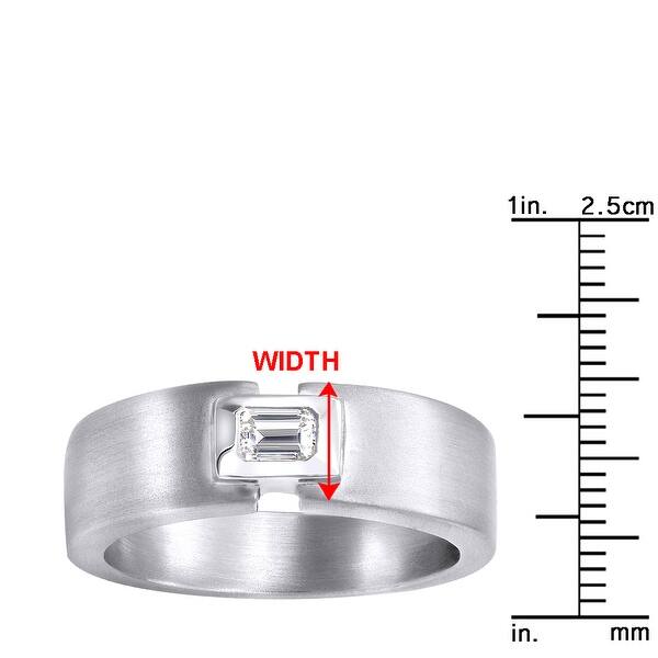 Unisex Wedding Band Emerald Cut Diamond Ring For Men Or Women 0 25ctw In Platinum By Luxurman Overstock 31453998