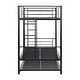 preview thumbnail 54 of 52, Twin over Twin with Trundle Metal Bunk Bed,No Box Spring Needed,Easy Assemble
