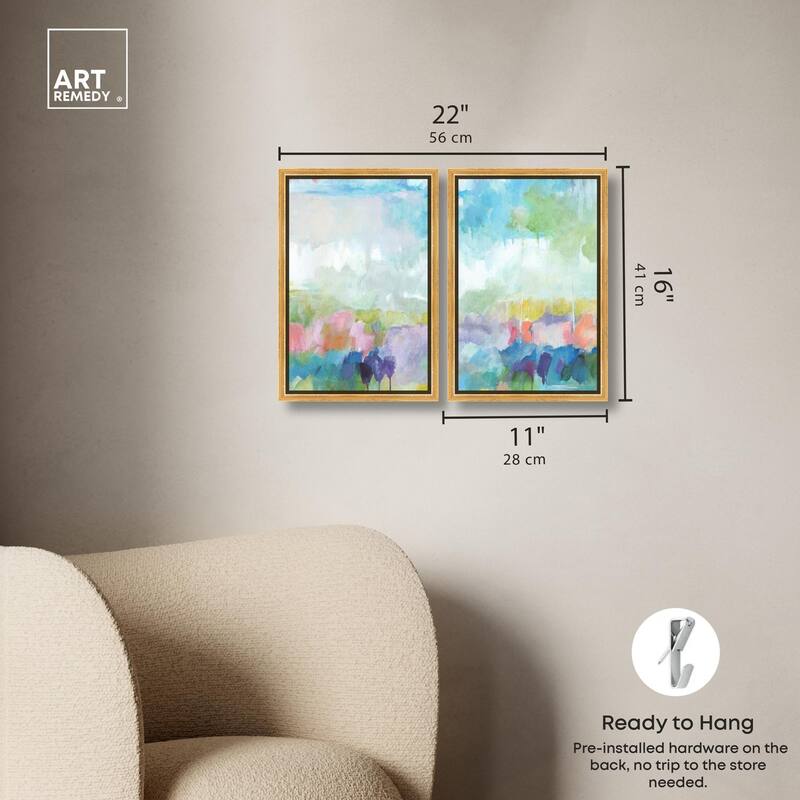 Harmonic Greens Canvas Set of 2 by Art Remedy