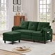 preview thumbnail 11 of 49, 77.36" L Shaped Sectional Sofa with Side Storage Pocket and Reversible Ottoman Green