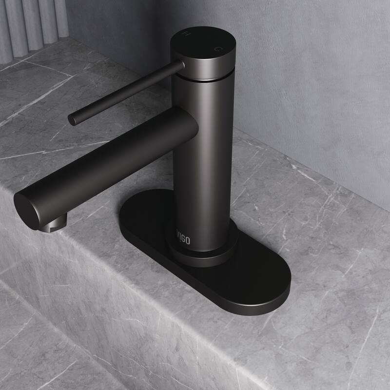 VIGO 5.5" L Bathroom Deck Plate in Matte Black