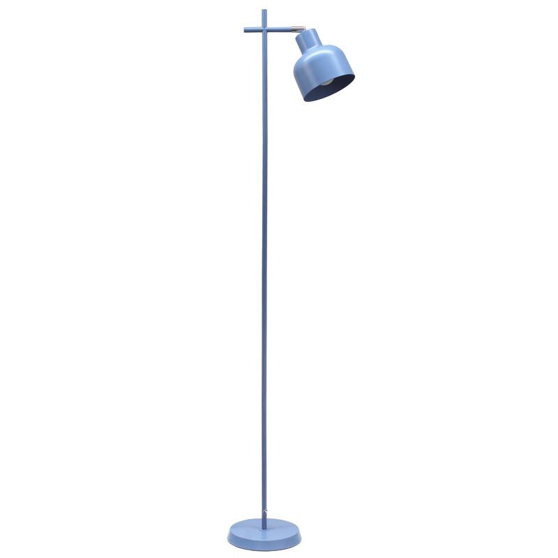 Metal Adjustable Spotlight Floor Lamp with Rotary Switch - 10.55 x 7.87 x 54.72 in. (L x W x H) - Blue