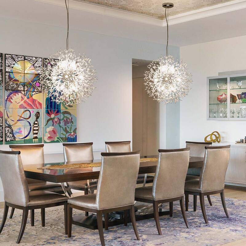 8/9/12/16-Light Modern Linear Sputnik Firework Dandelion Crystal Chandelier