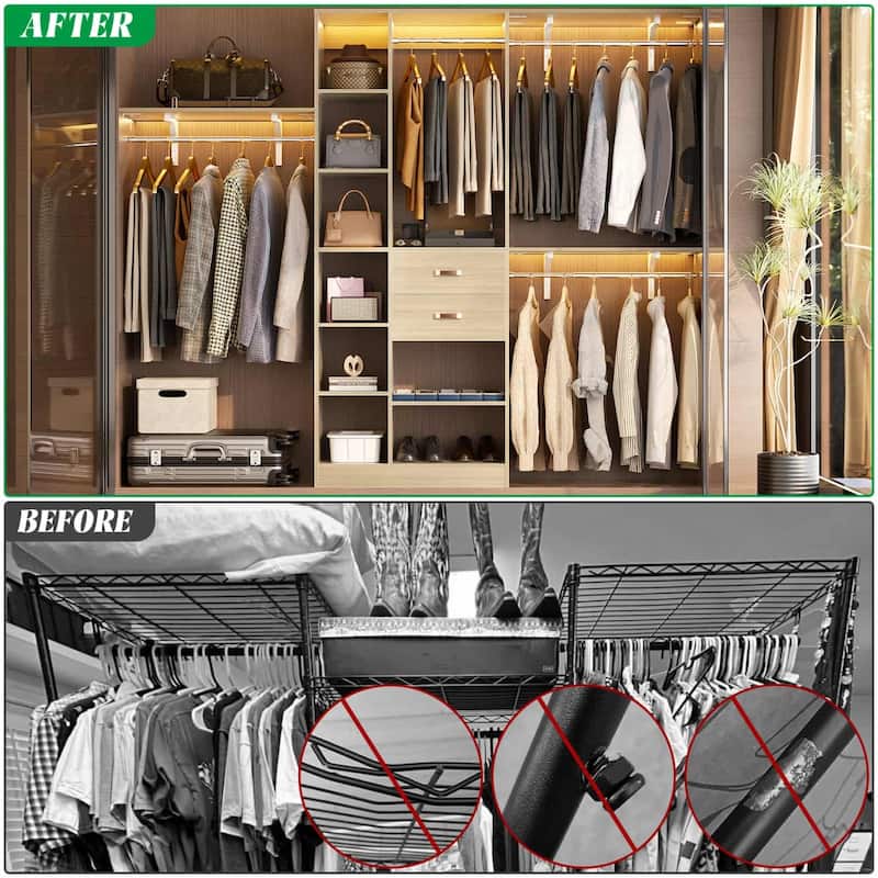 31.5'' to 96'' W Closet Organizer System with Drawers and Tower Shelves for Reach-in and Walk-in Closet