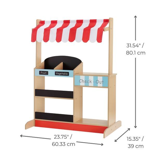 Teamson Kids My Little Helper Market Stand Playset, Multicolor - 23.75" L x 15.35" W x 31.54" H