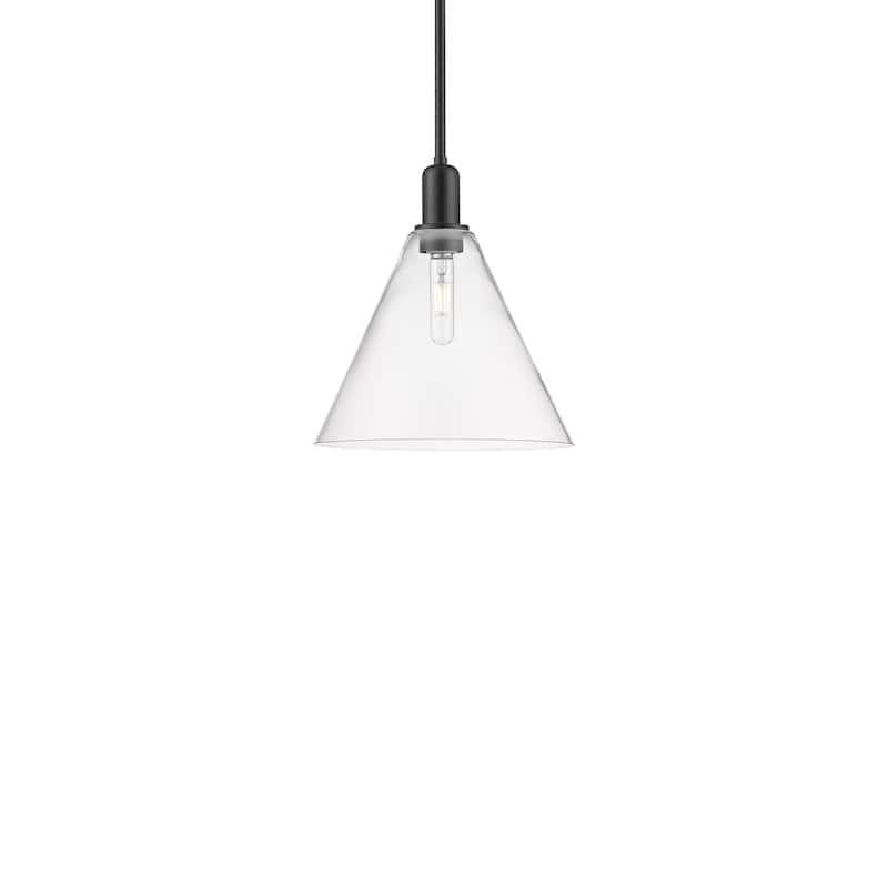 Innovations Lighting 716-1S-14-12 Berkshire Glass Pendant Berkshire - Matte Black / Clear