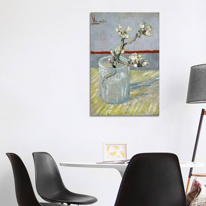 iCanvas "Sprint of Flowering Almond Blossom in a Glass" by Vincent van Gogh Canvas Print - 40x26x1.5