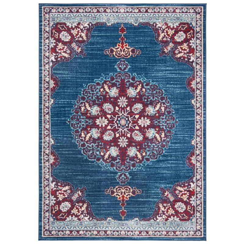 SAFAVIEH Brentwood Coralyne Traditional Oriental Rug - 5'3" x 7'6" - Navy/Burgundy