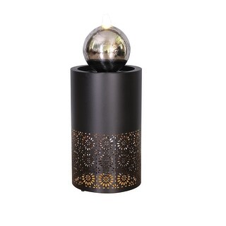 Hollow Pillar Fountain W/Silver Ball