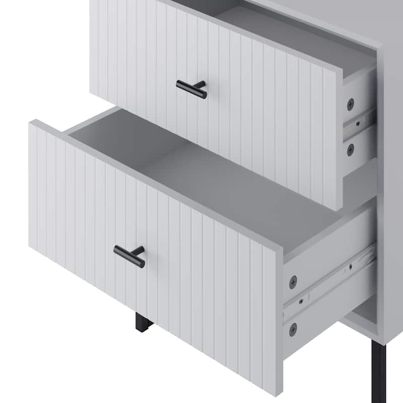 Nightstand Set of 2 with Metal Frame for Bedroom Living Room Bed Side Table