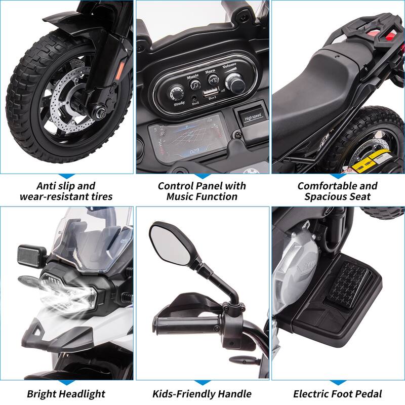 12V Kids Electric Motorcycle, Ride on Toy Motorbike