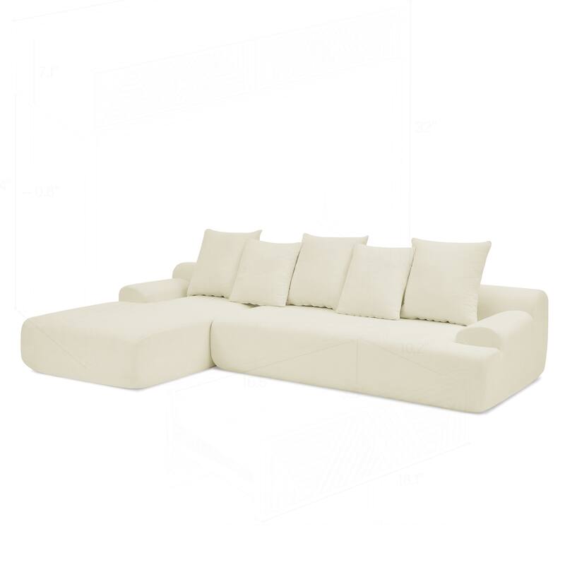 Versatile Modular Sectional Sofa for Various Spaces with Soft Velvet Upholstery