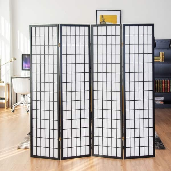 Shop Costway 4 Panel Room Divider Folding Privacy Shoji