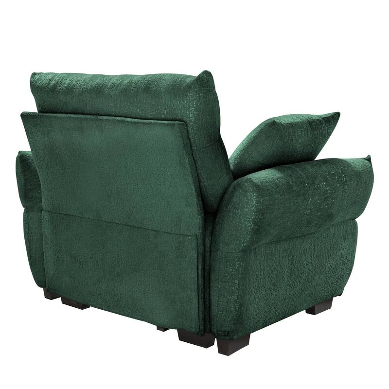 53.94″ Chenille 1-Seater Sofa with Support Cushions & Throw Pillows