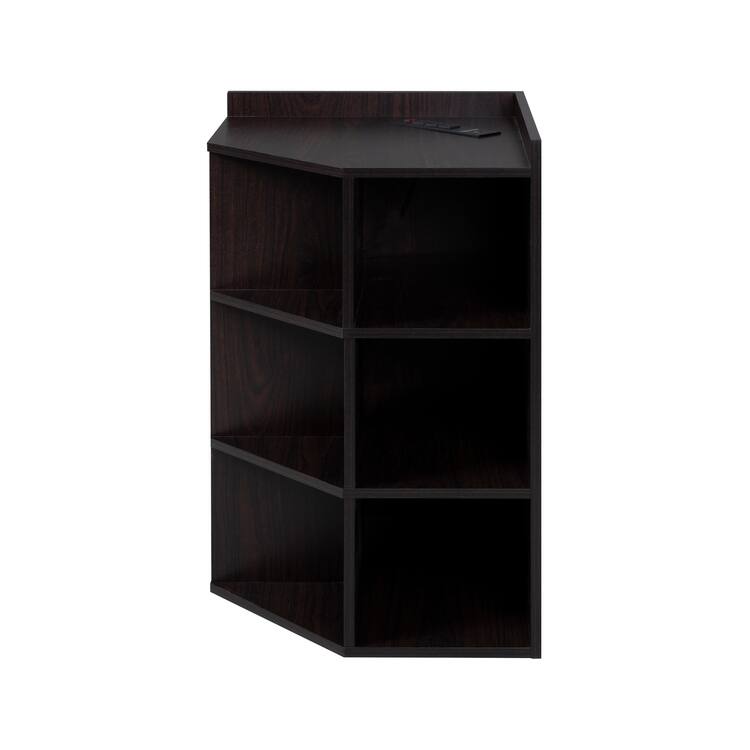 Corner Cabinet with USB Ports and Outlets Corner Cube Storage for Small Space Wooden Storage Cabinet