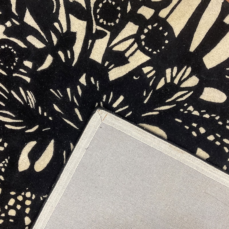 HERAT ORIENTAL Handmade Floral-Lace Graphic Wool Rug