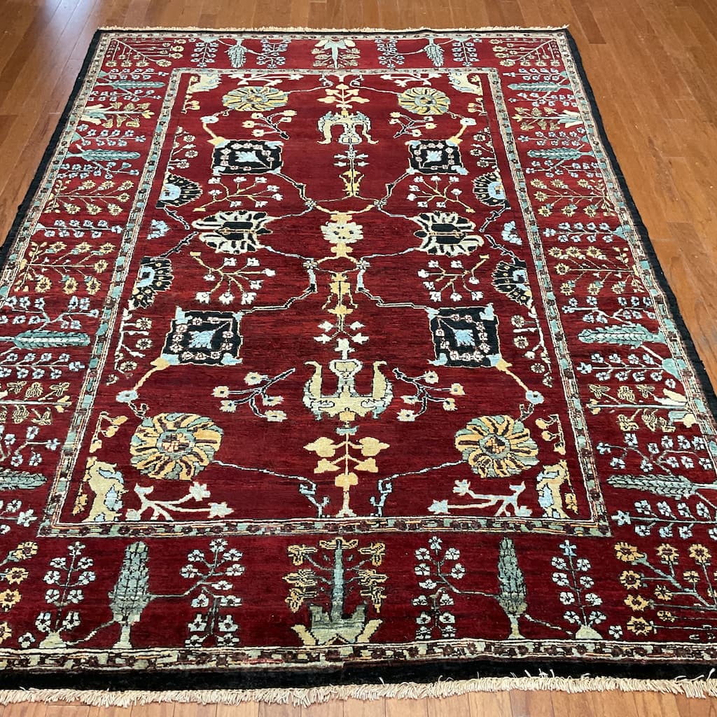 HERAT ORIENTAL Handmade Oushak Wool Rug - 6'3" x 8'10"