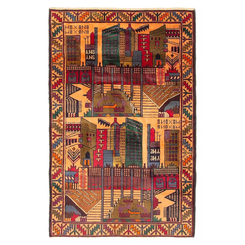 Teimani Brown Rug 2'10" x 4'7" - 2'10 x 4'7 - Light Brown - 2'10 x 4'7