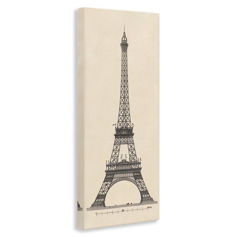 Stupell Parisian Tower Illustration Canvas Wall Art Design By Phillipa Katz