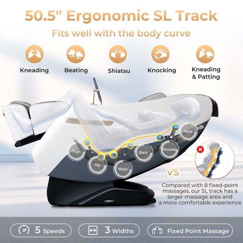 Costway Zero Gravity SL Track Full Body Massage Chair with Waist