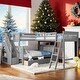 preview thumbnail 1 of 32, Contemporary Design Twin over Full L-Shaped Bunk Bed With 3 Drawers, Ladder and Staircase, Maximized space Grey
