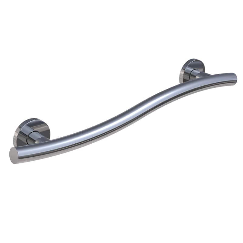 Keeney Wave Designer Grab Bar 1.25 Dia x 24 in., Polished Chrome