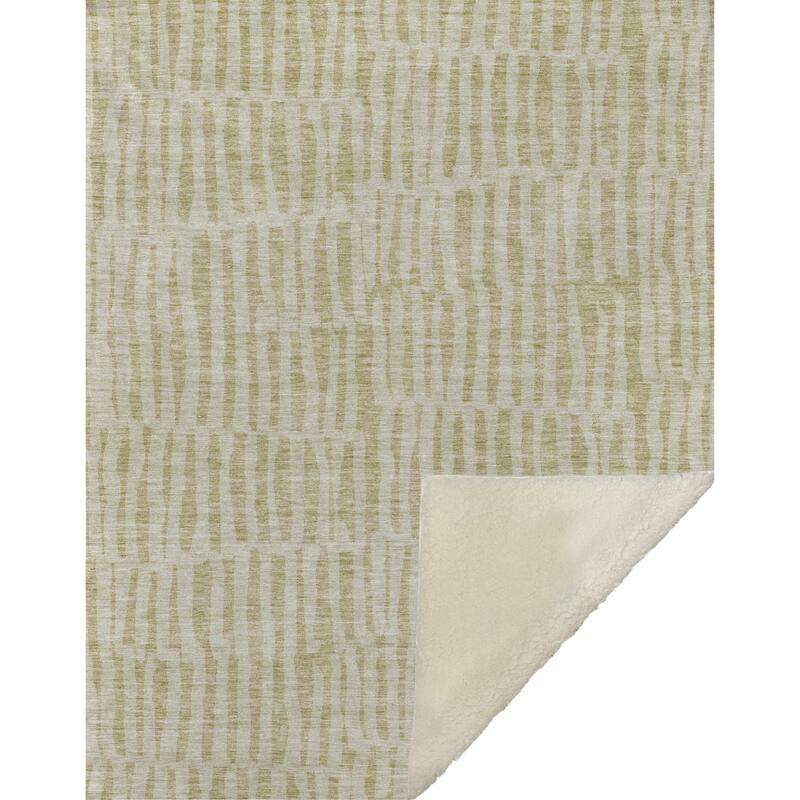 Premium Machine Washable Contemporary Geo Sherpa Throw Blanket