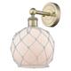 Option Antique Brass / White Glass with White Rope