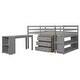preview thumbnail 22 of 35, Low Loft Bed with Cabinet ,Shelves and Rolling Portable Desk