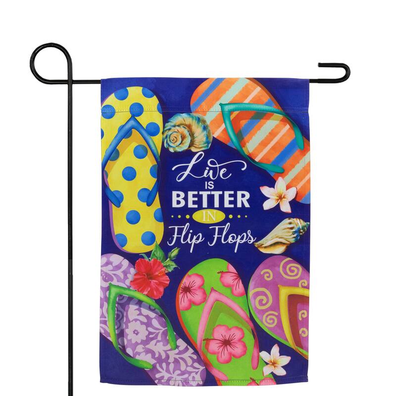 "Life is Better in Flip Flops" Outdoor Summer Garden Flag 18" x 12.5"