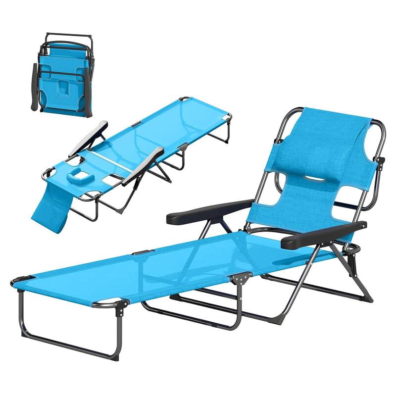 Folding Lounge Chair with Reclining Back