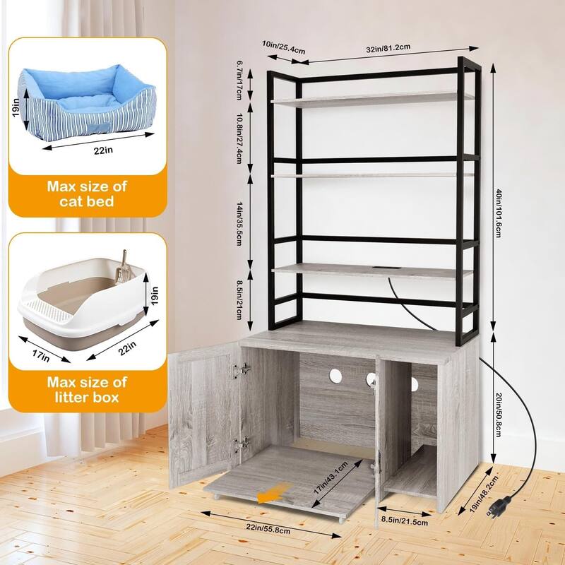 Cat Litter Box Enclosure Push-Pull Chassis