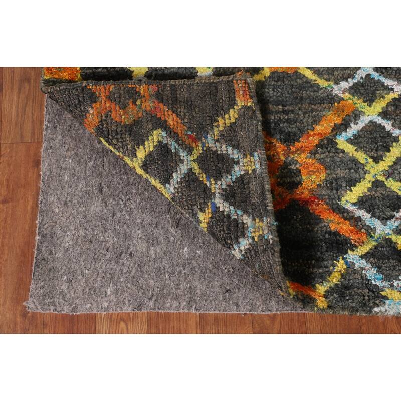 Trellis Moroccan Indian Area Rug Handmade Jute Carpet - 5'7"x 8'8"