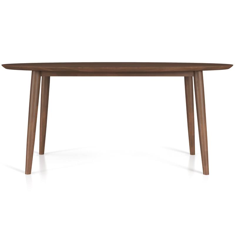 Ada Mid Century Modern Solid Wood Walnut Oval Dining Table for Dining Room or Kitchen 29.5"H x 35.4"D x 66.9"W Kitchen D