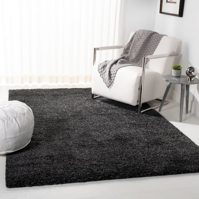 SAFAVIEH August Shag Solid 1.2-inch Thick Area Rug - 6' x 9' - Charcoal