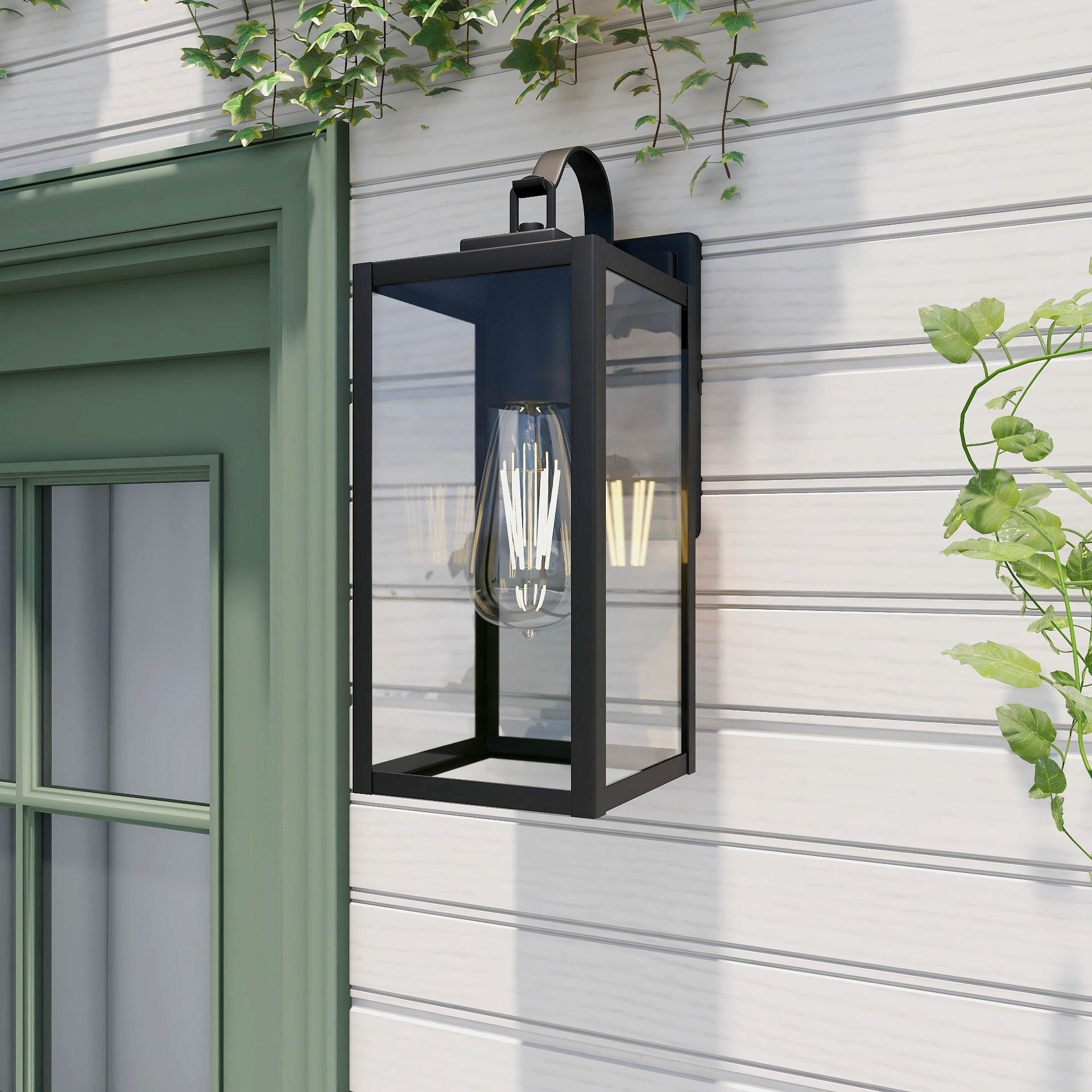Matte Black 1-Light Outdoor Wall Sconce