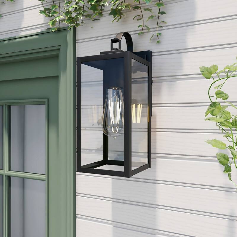 1-Light Outdoor Matte Black Wall Light Sconce